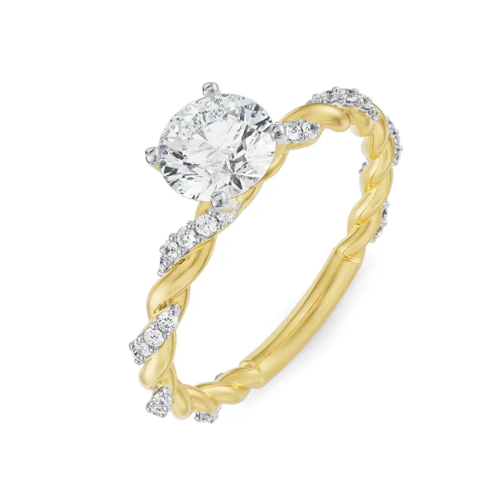 Solitaire Twist Engagement Ring : R1323