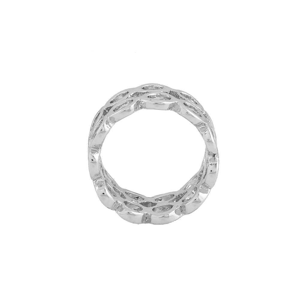 Estele Rhodium Plated Mesh Designer Finger Ring For Women : 133-IRRING