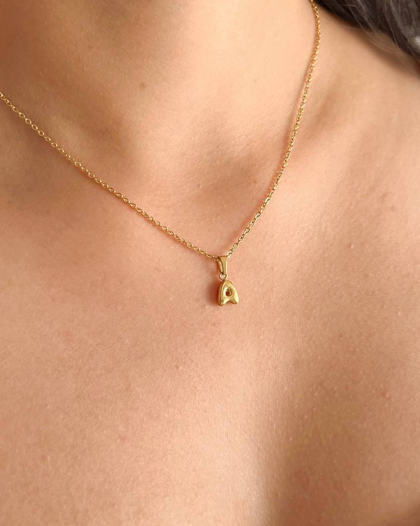 18K Gold Plated Initial Necklace, Alphabet A To Z : N63Y