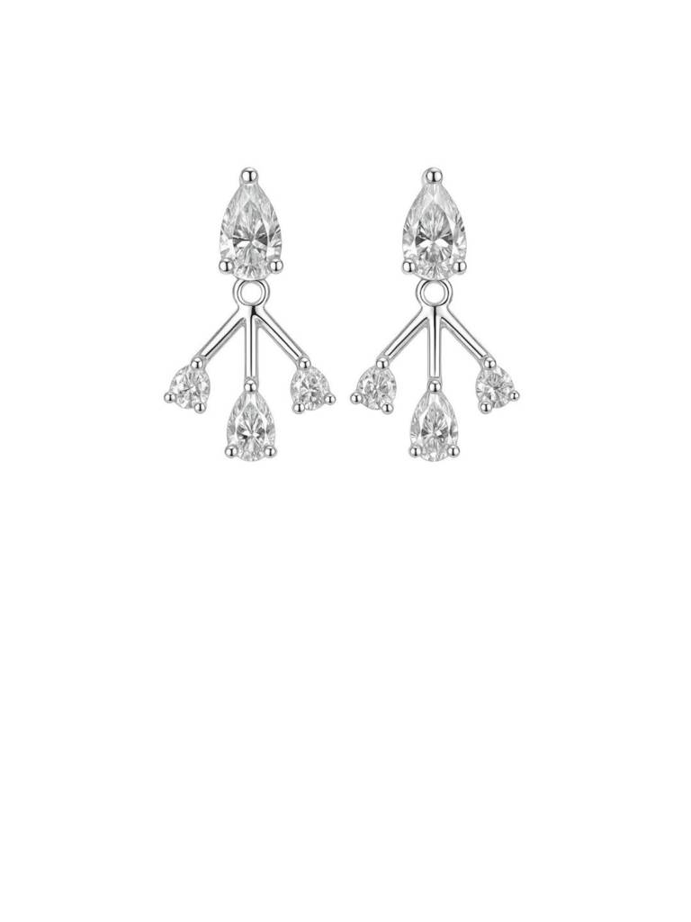 Halo Teardrop Dangling Earrings : 1372
