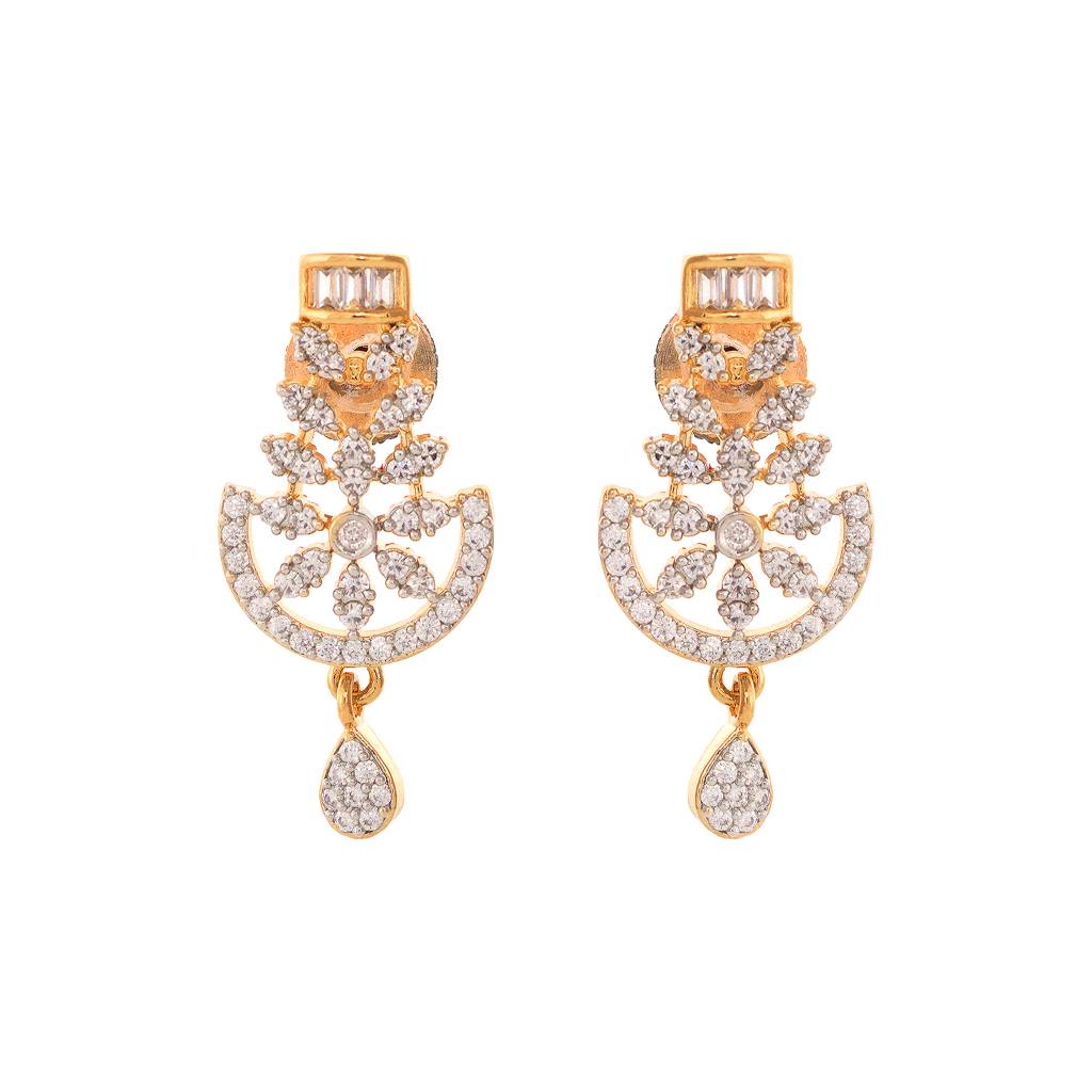 Gold Plated Black & White Ad -Studded & Beaded Mangalsutra With Matching Earrings : SJMS1376