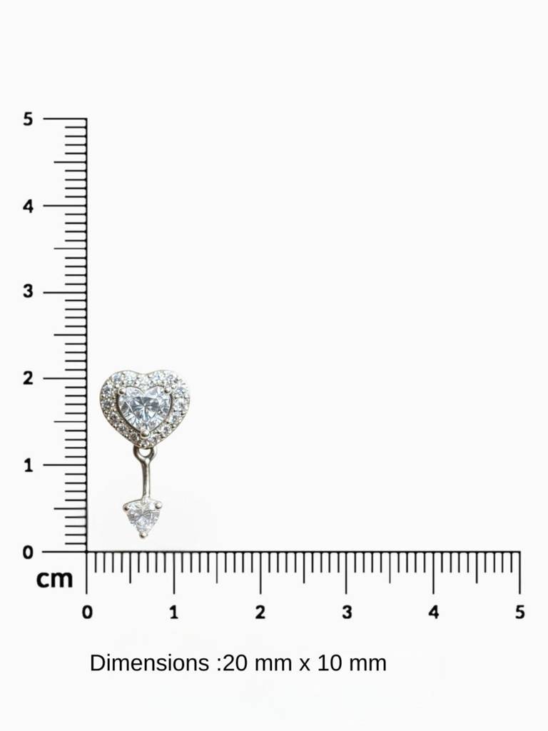 Heart-Shaped Pink And White Crystal Drop Earrings : 1376