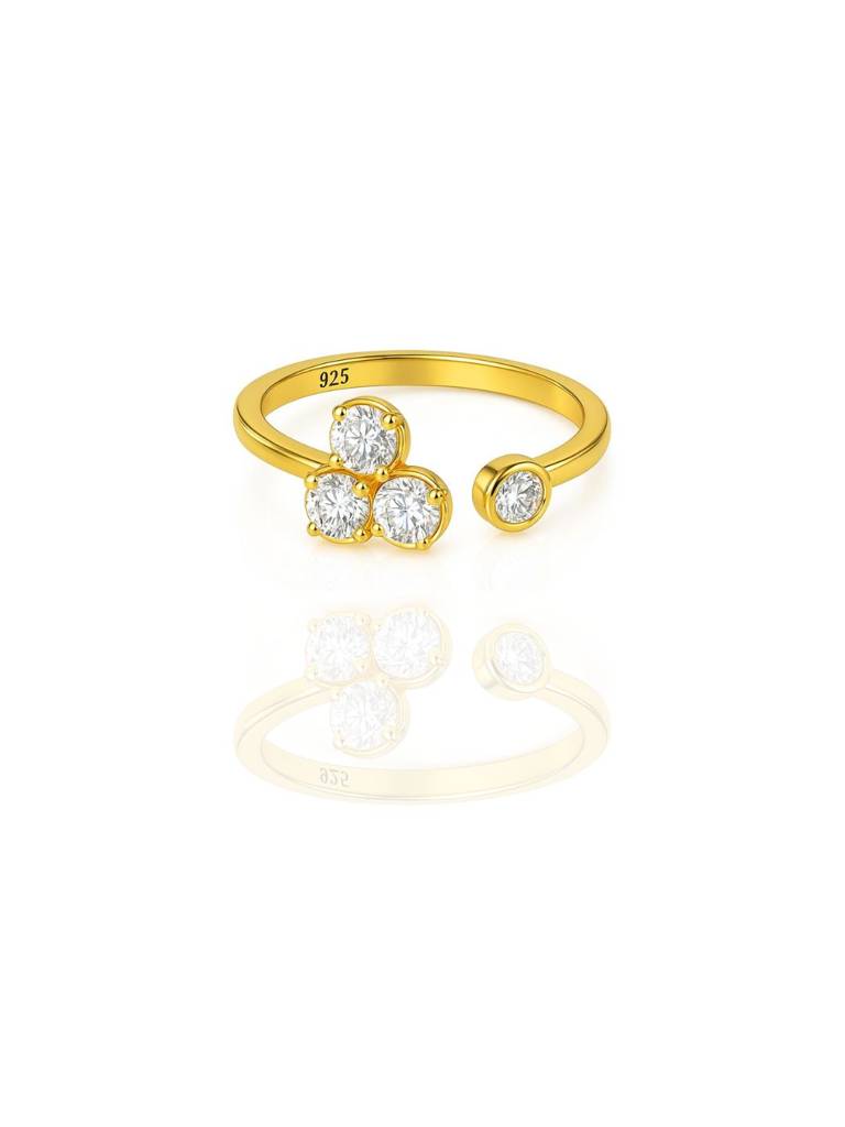 Adjustable Ring With Clustered Cz Diamonds : 1378