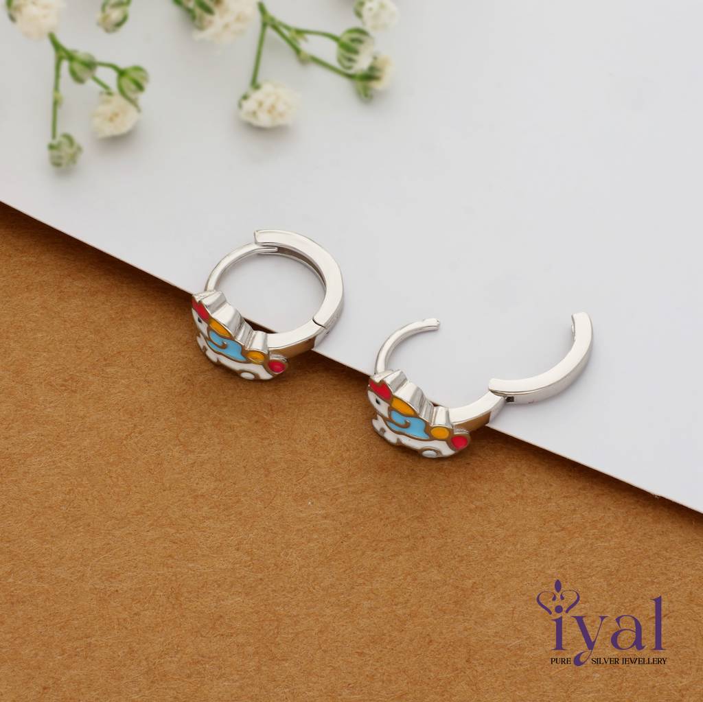 Colourful Unicorn 925 Silver Hoop Earring For Kids(3+Years) : 138
