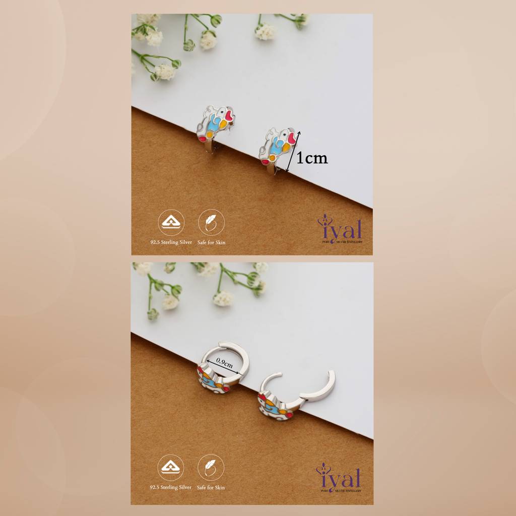 Colourful Unicorn 925 Silver Hoop Earring For Kids(3+Years) : 138