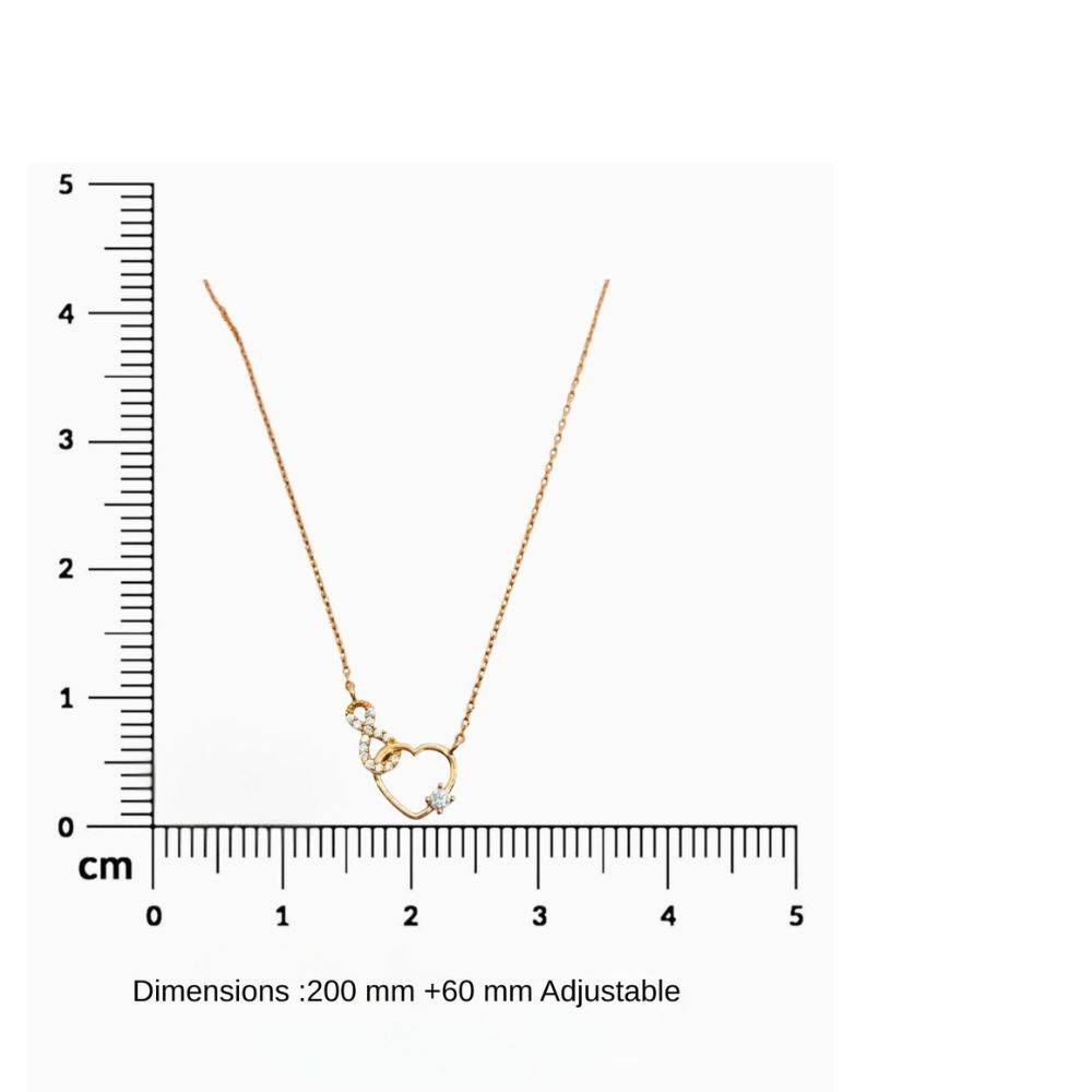 Infinity Heart Gem Necklace : 1384