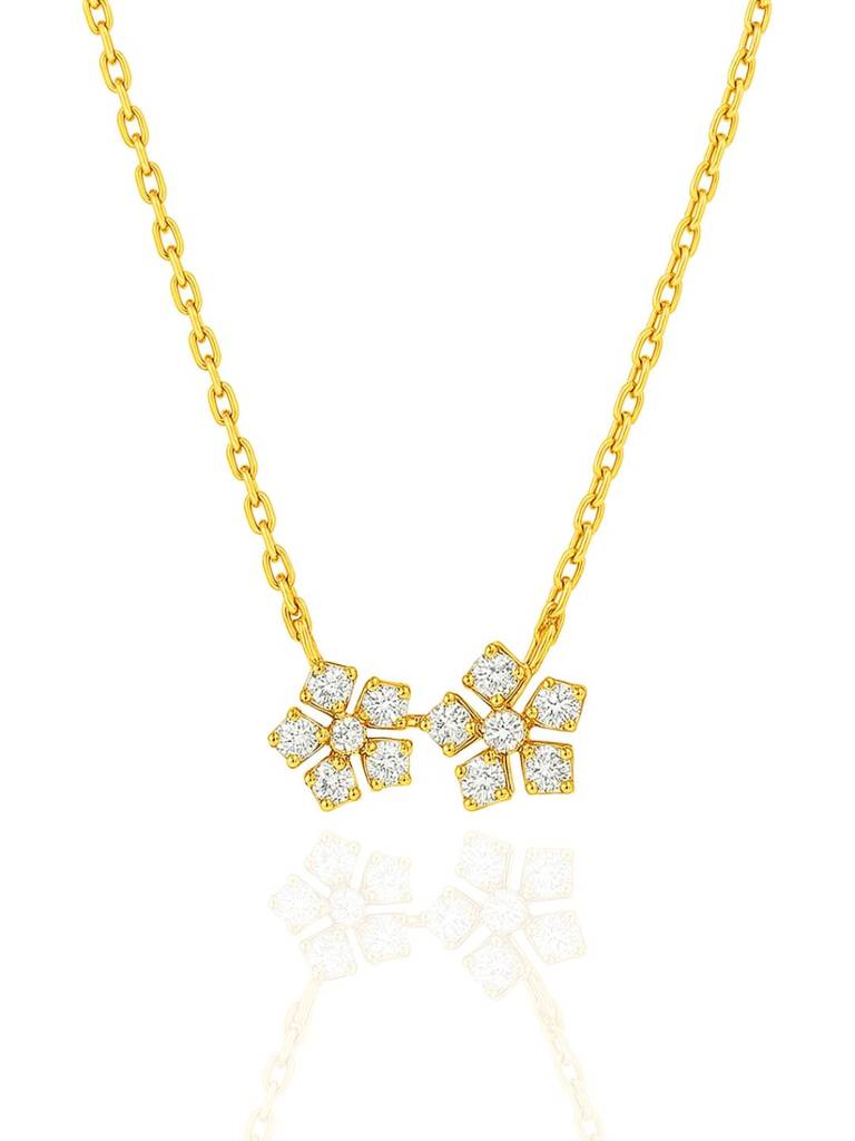 Twin Flower Necklace : 1386