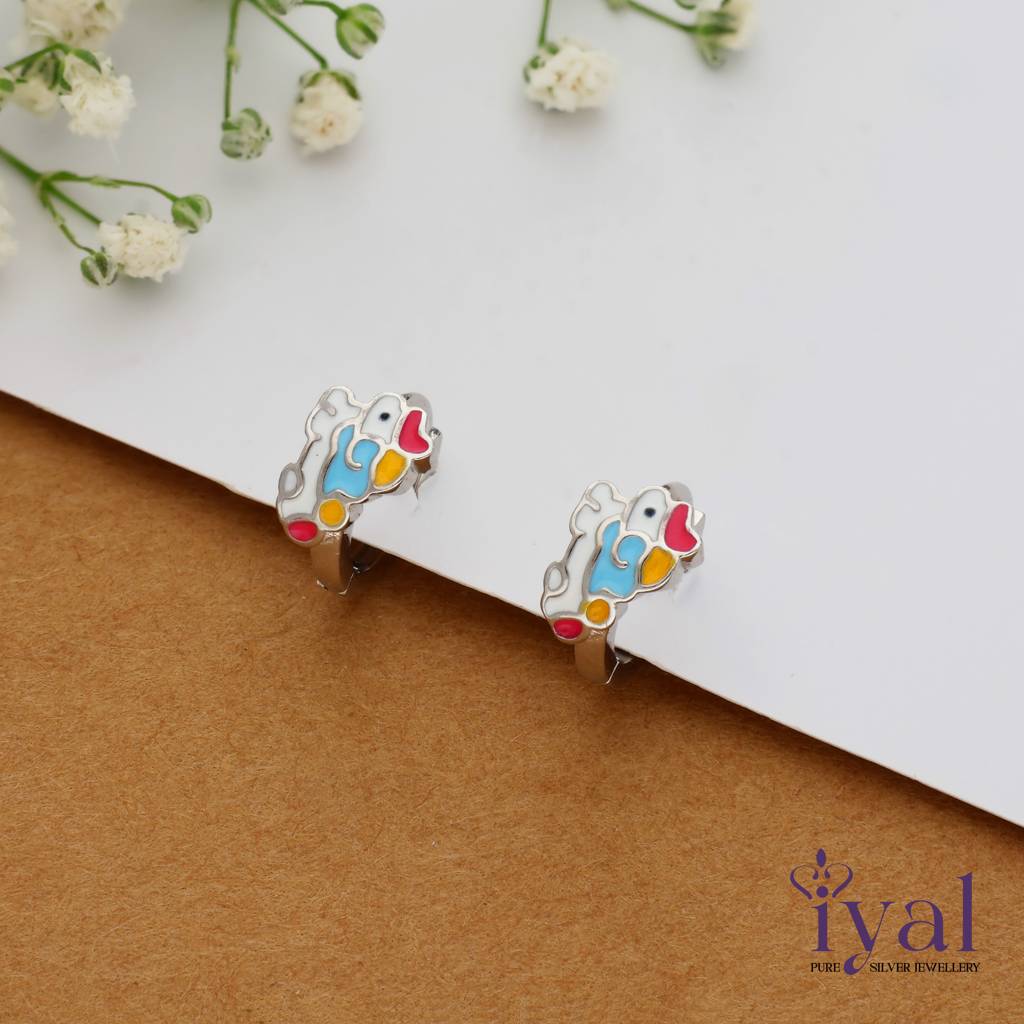 Colourful Unicorn 925 Silver Hoop Earring For Kids(3+Years) : 138