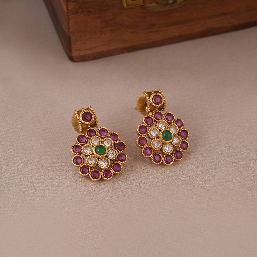 Long Antique Gold Stone Beautiful Mangalsutra Set : SJ101