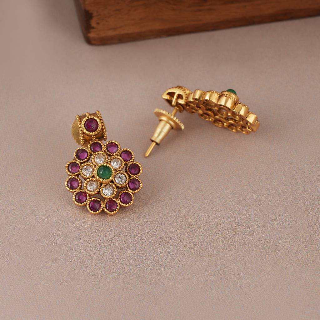 Long Antique Gold Stone Beautiful Mangalsutra Set : SJ101