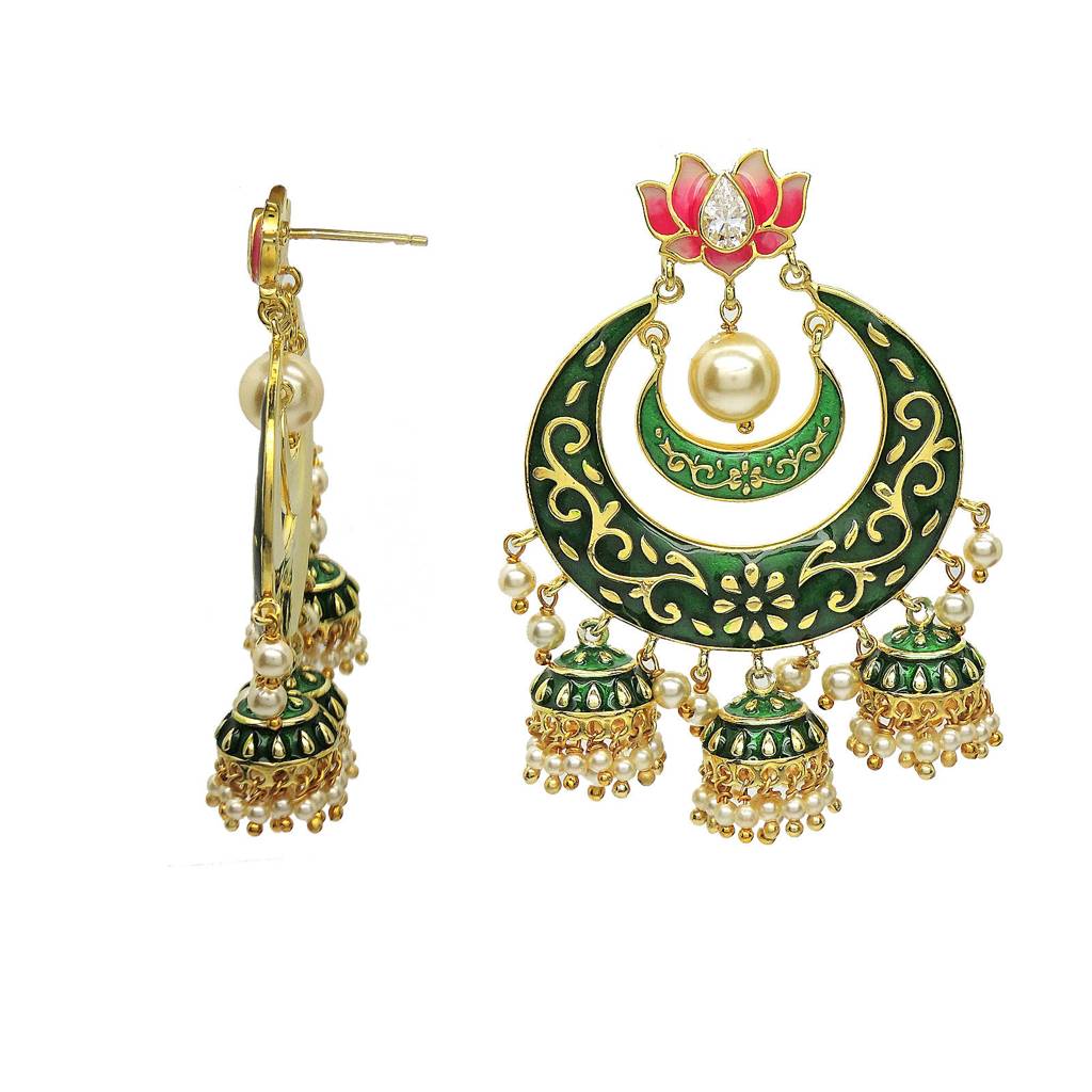 Majestic Green Chandbali : 2188ERC