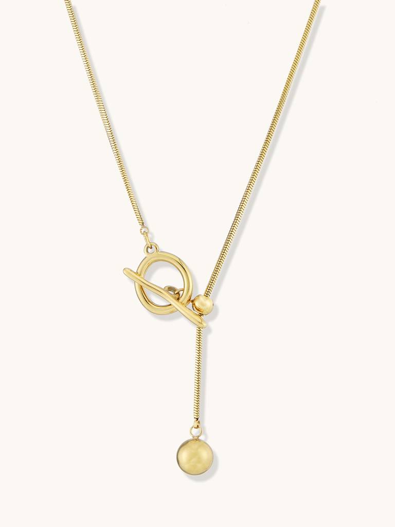 Gold Plated Snake Chain Adjustable Necklace : YI24A0085N