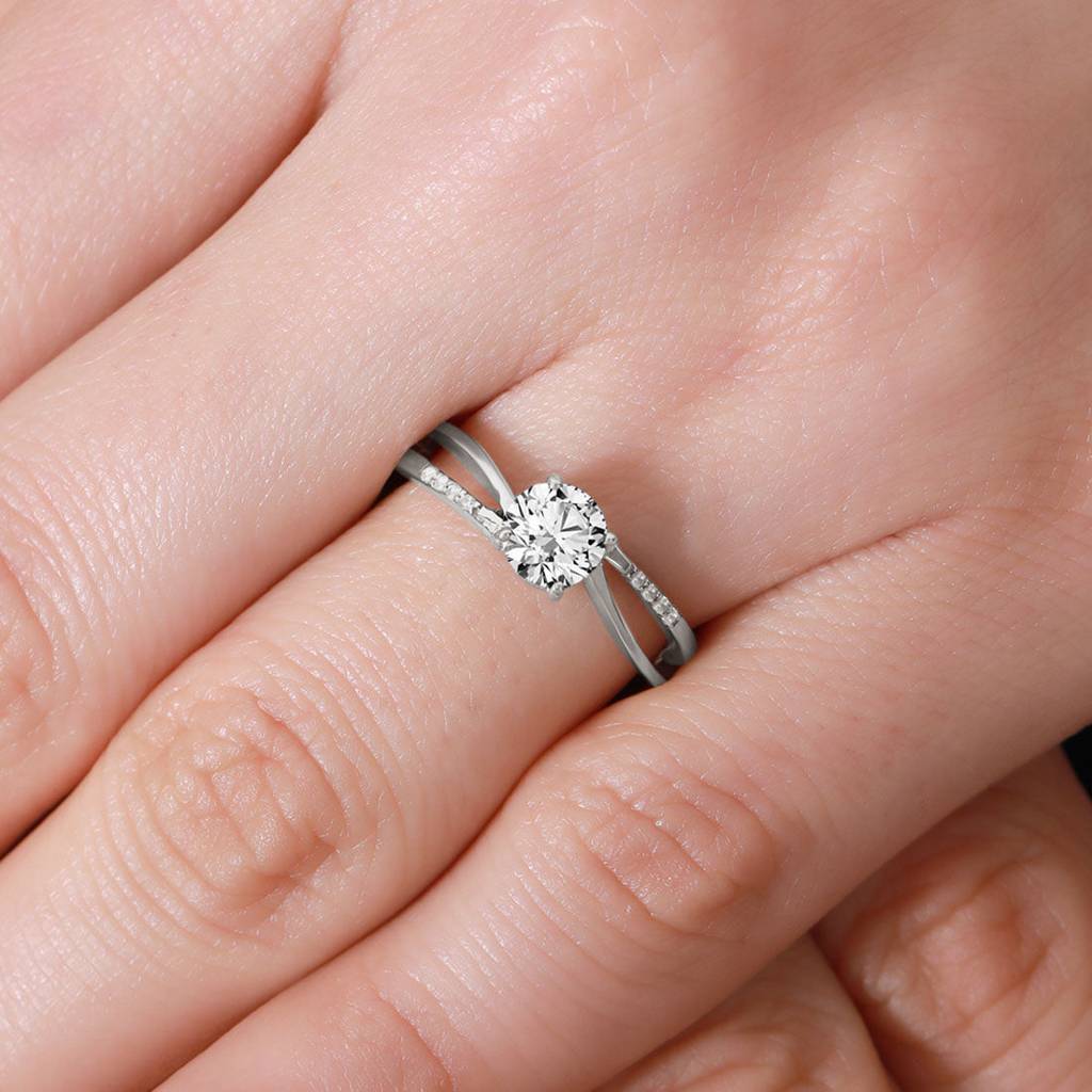 Twisted Solitaire 925 Silver Ring (Adjustable) : RNG-40034