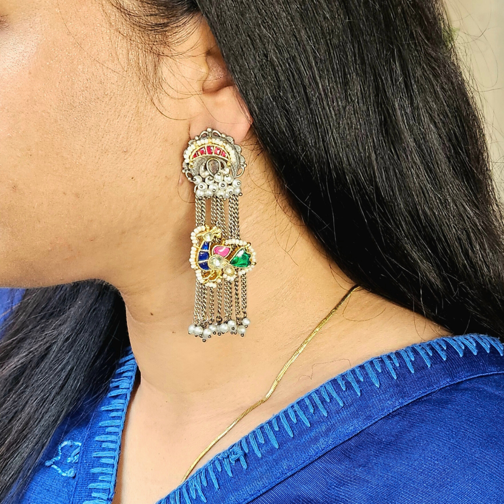 Raag Rani Pachi Kundan Earrings : ER015