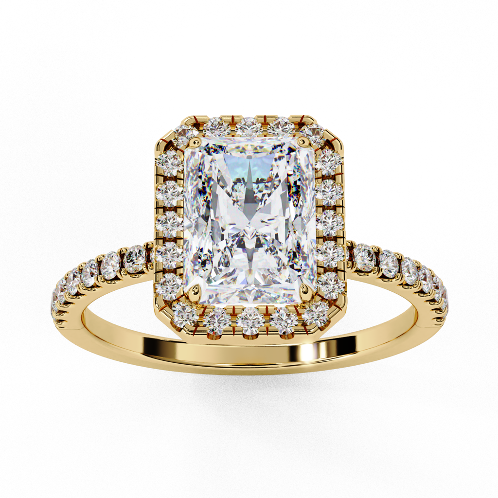 2Ct Radiant Cut Lab Grown Diamond Engagement Ring : ZY-028