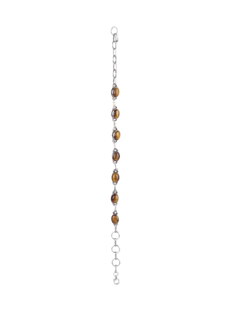 925 Sterling Silver Tiger Eye Bracelet For Women | Gemstone Bracelet | Handmade Silver Jewelry | Elegant Daily Wear  : FU-1235