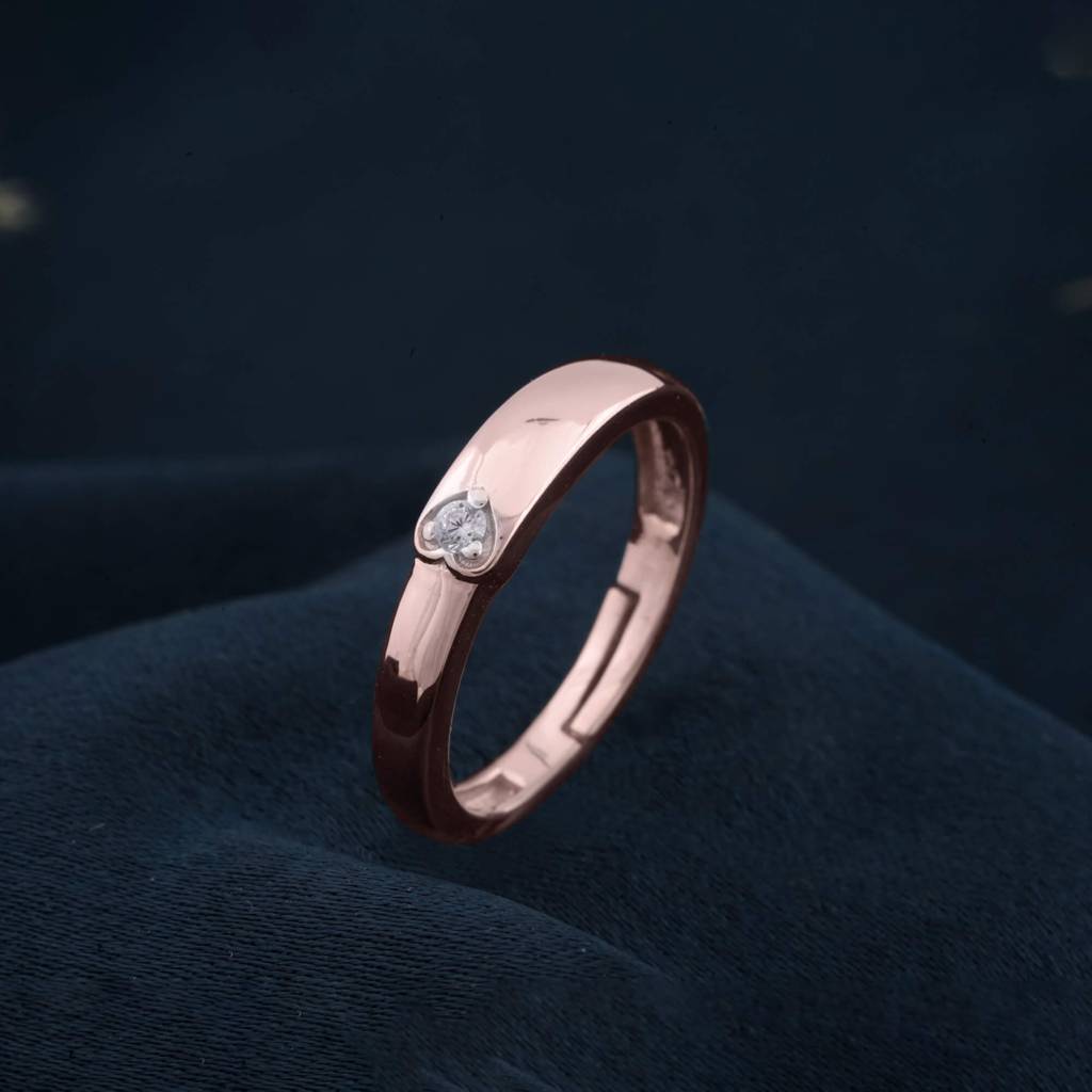 Rose Gold Solitaire Classic Love Ring For Girls : ZLCPLR-1014-WR