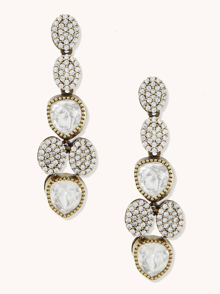 Antique Gold Kundan Necklace Set : YI24A0106N