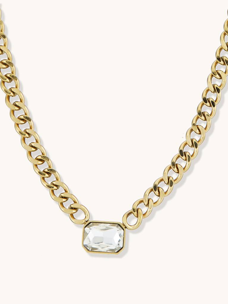 Sleek Design Gold-Toned Chain Necklace : YI24A0150N
