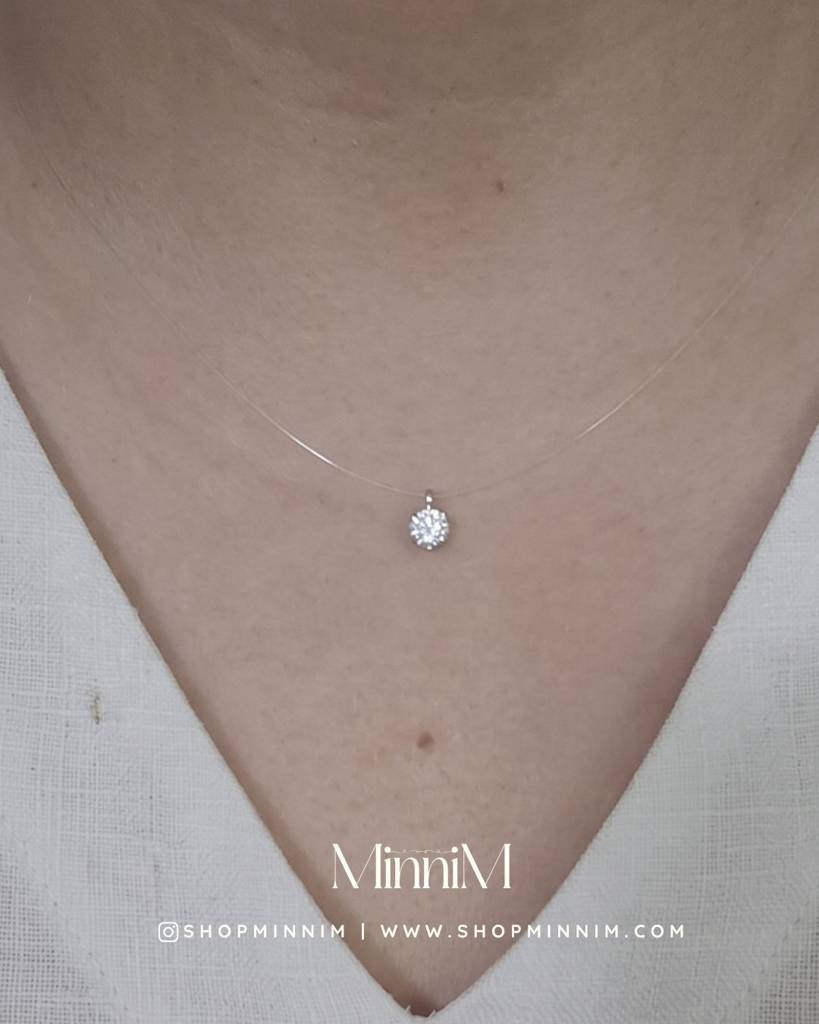 Sterling Silver Solitaire Floating Necklace | Gemstone Jewellery : MSO925SS