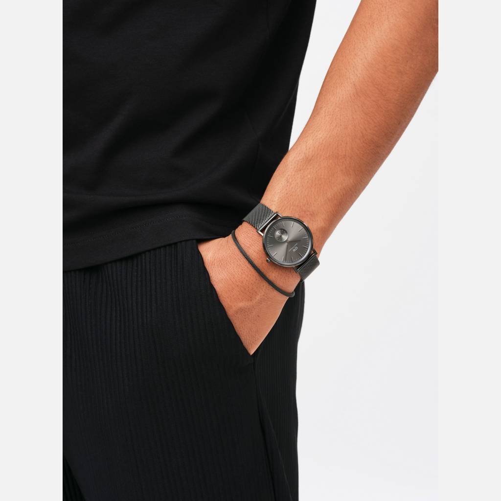 Daniel Wellington Mesh Grey Metal Unisex Bracelet : DW00400701