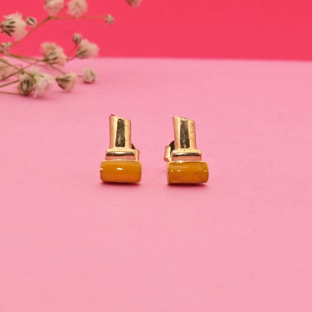 925 Pure Silver Lipstick Inspired Stud Earrings For Girls And Kids : TWP1312