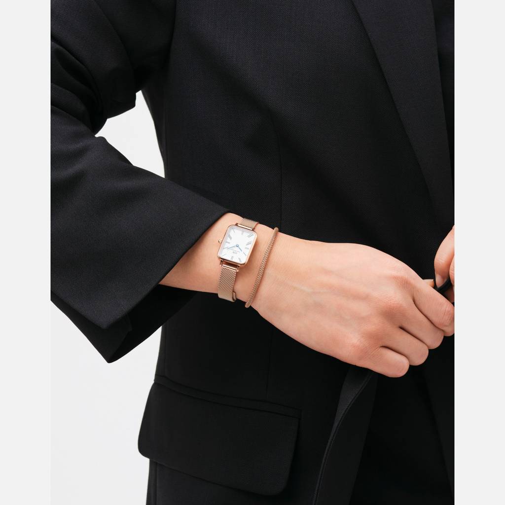 Daniel Wellington Mesh Rose-Gold Metal Unisex Bracelet : DW00400686