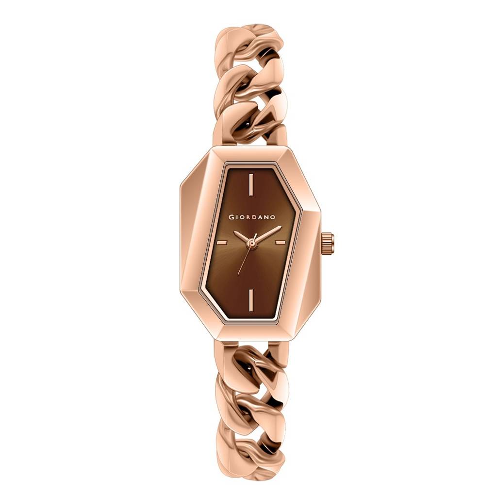 Giordano Stylish Analog Watch For Women Â Hexagon Dial, Trendy Chain Link Stainless Steel Strap, Elegant Dress : GZ-60122-11