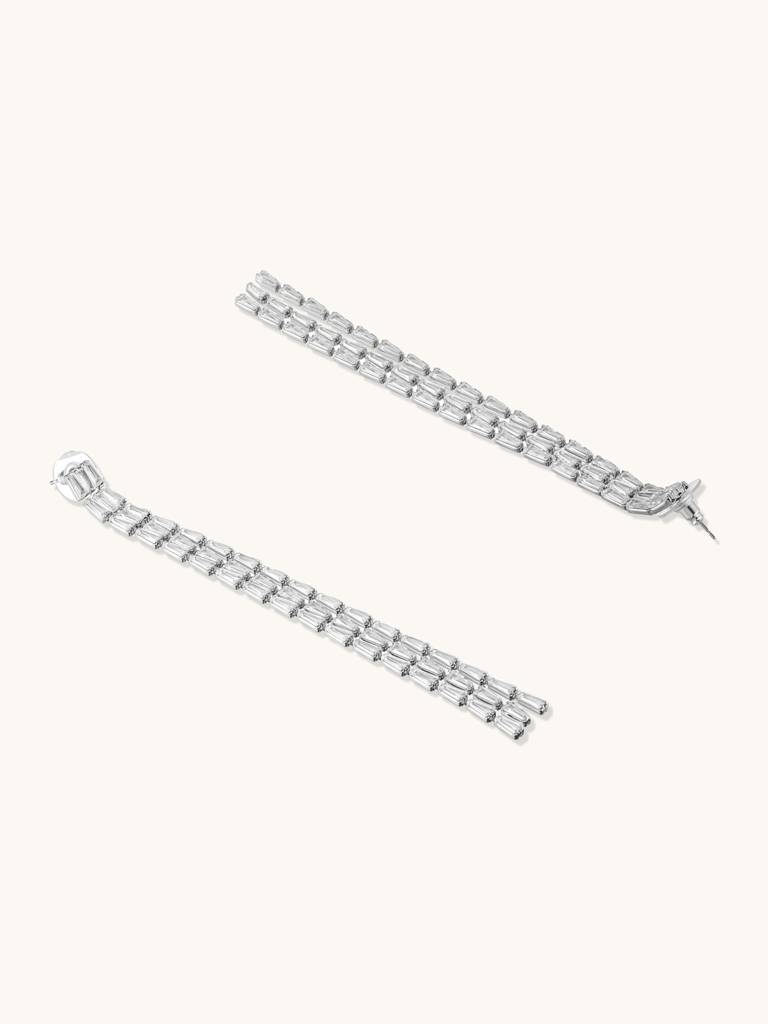 Cz Stone Silver Earrings : YI24A0153E