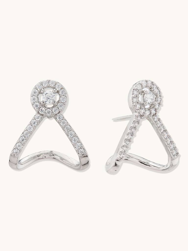 Elegant Diamond-Embellished Loop Earrings : YI24A0099E