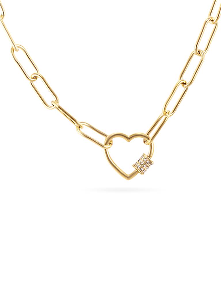 Gold Filled Paper Clip Heart Necklace : YI24A0082N