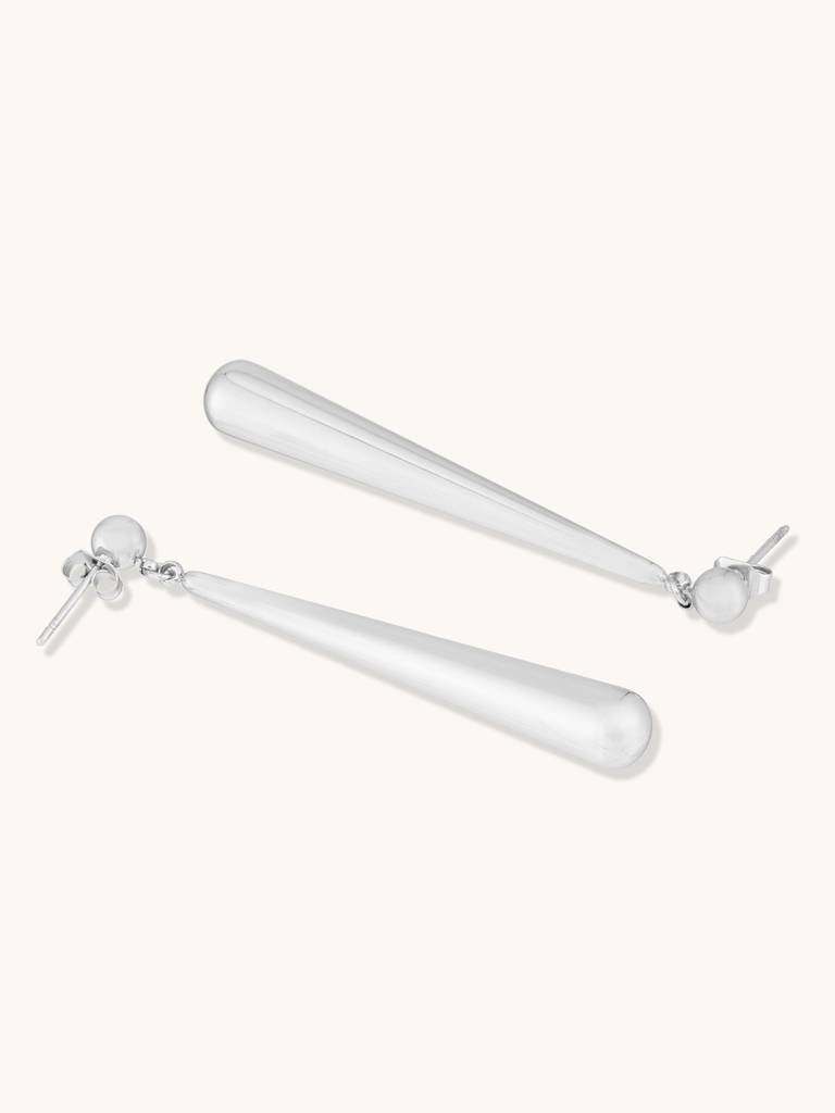 Modern Silver Drop Earrings : YI24A0158E
