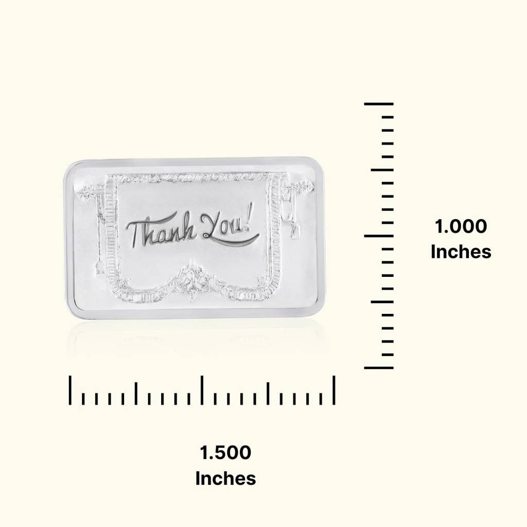 5 Gram Thank You Engraved 999 Silver Biscuit : 01-OBSB-5grams