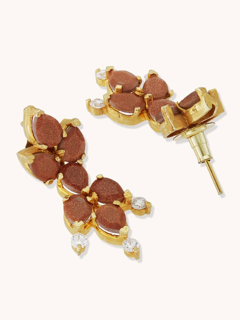 Gold Necklace Set With Semi Precious Stones : YI24A0012N