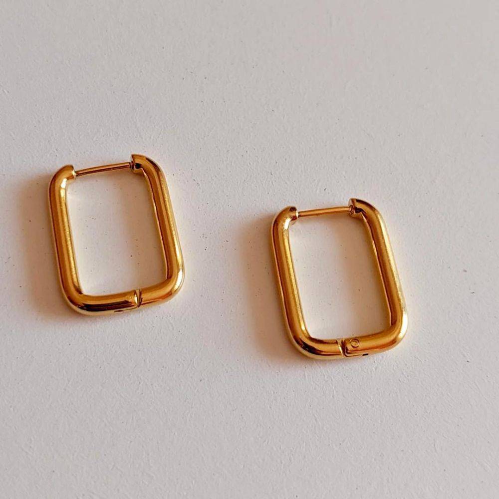 18Kt Gold Plated Box Earrings