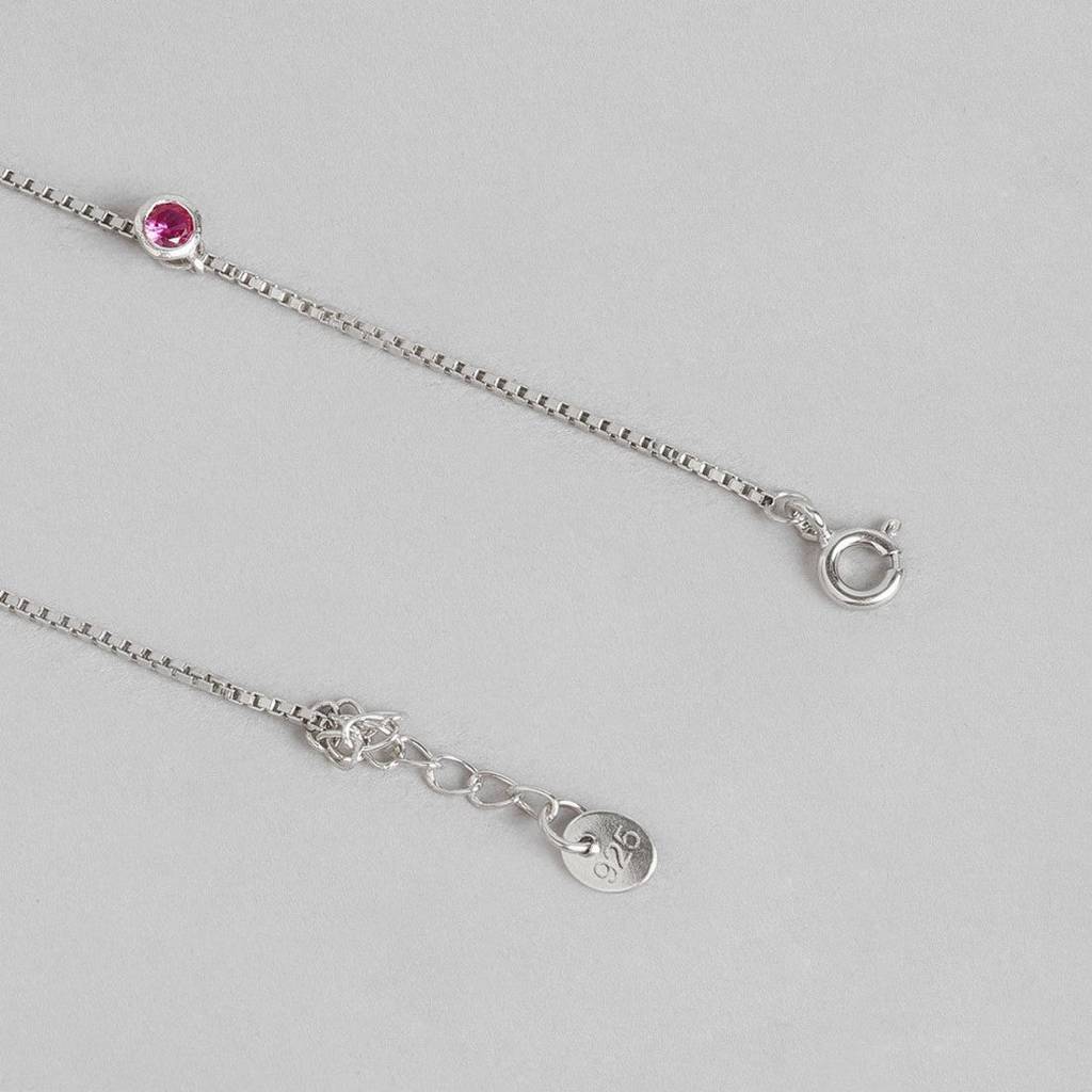 Multi Colour Drops Rhodium Plated 925 Sterling Silver Anklet : ANK-60238-PAIR