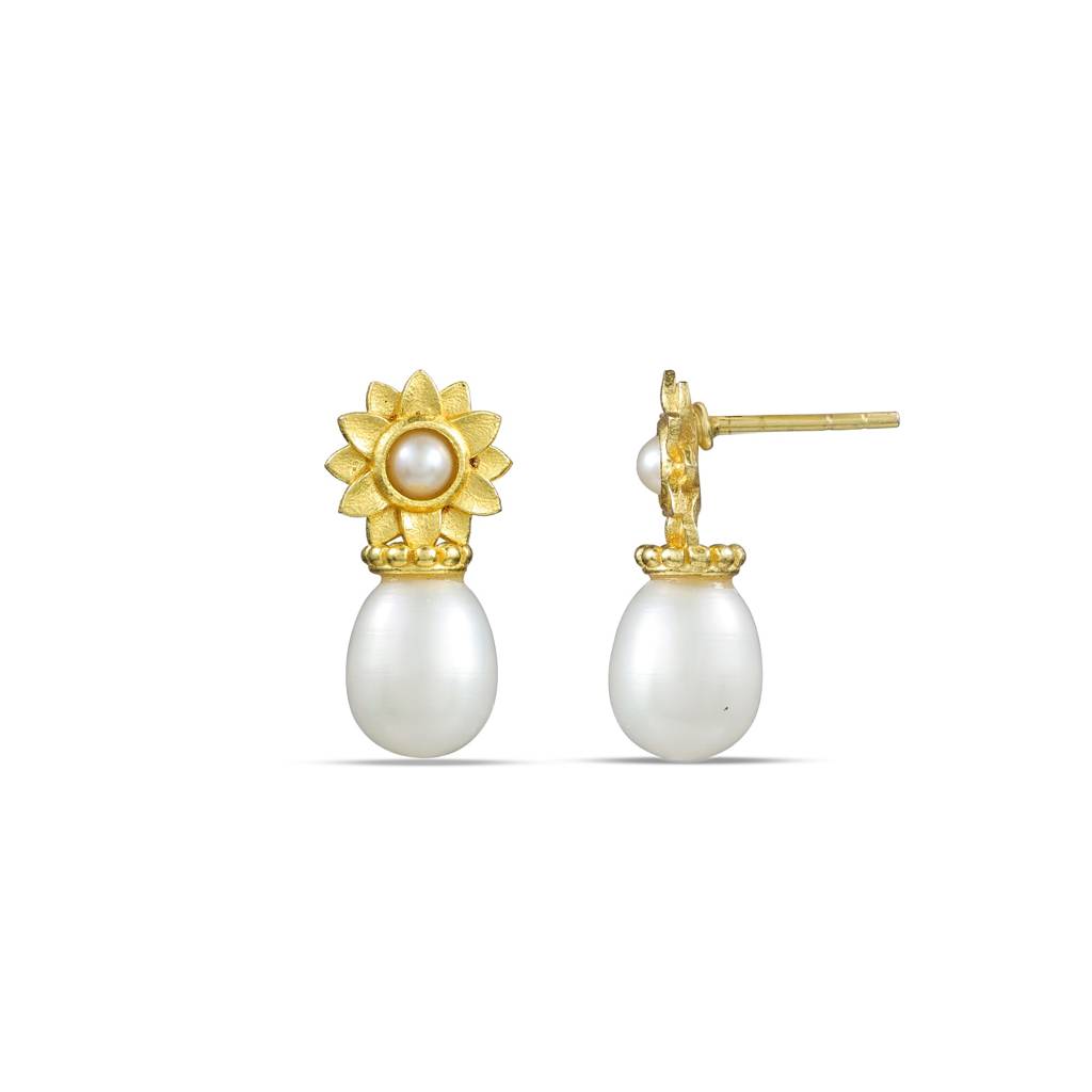 Solara Pearl 92.5 Sterling Silver Earrings : PGE-088