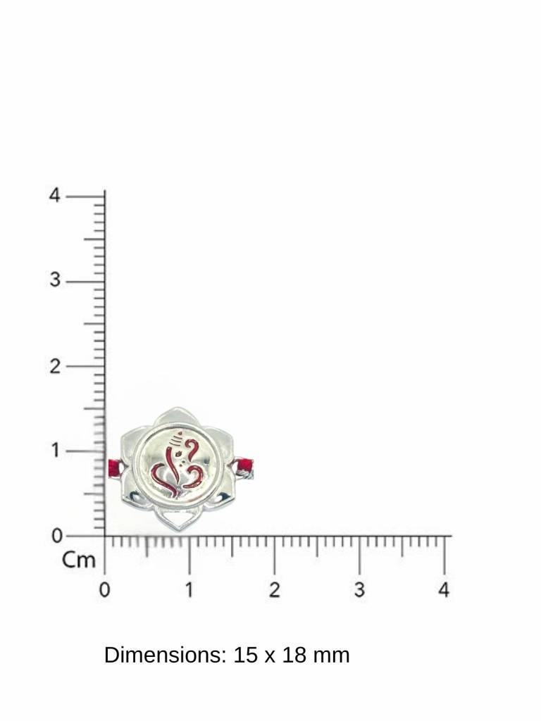 Ganesha Rakhi With Red Lotus Design : 1410