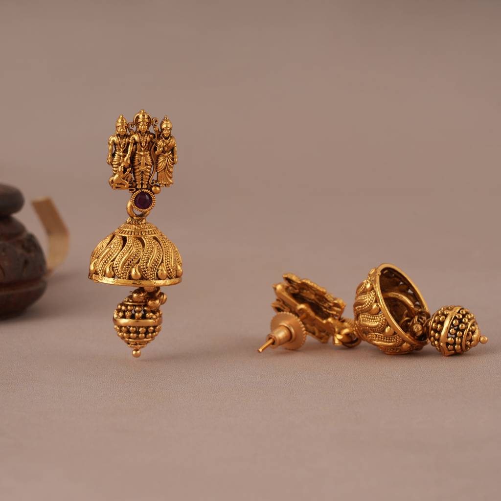 Amazing Antique Gold Ram Sita Necklace Set : SJ096