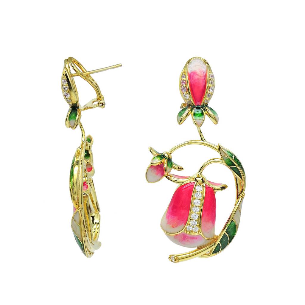 Drop Dead Pink Tulip Earring : 2290ER