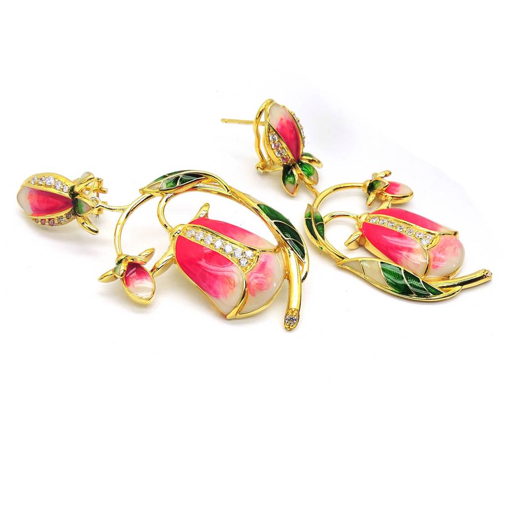 Drop Dead Pink Tulip Earring : 2290ER