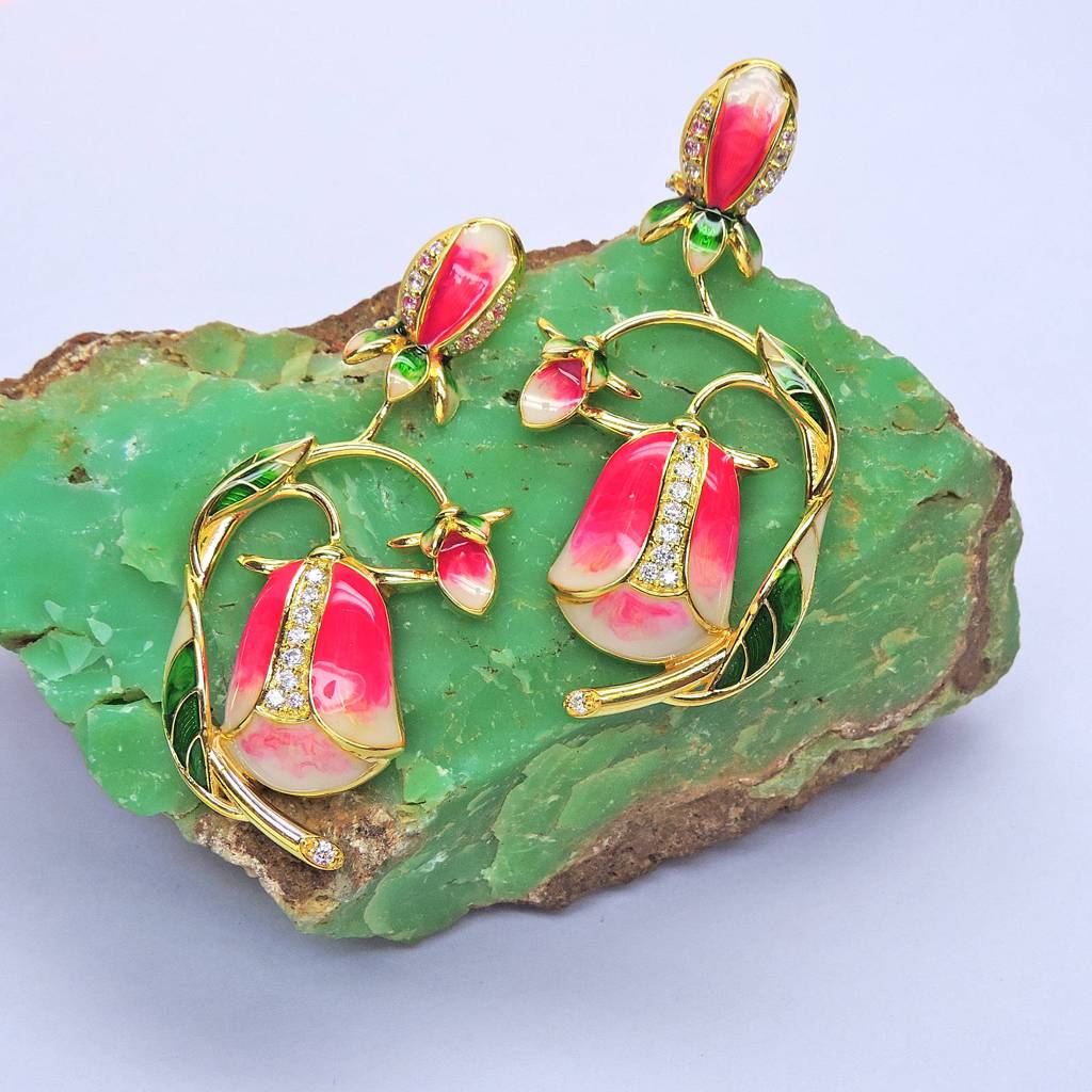 Drop Dead Pink Tulip Earring : 2290ER