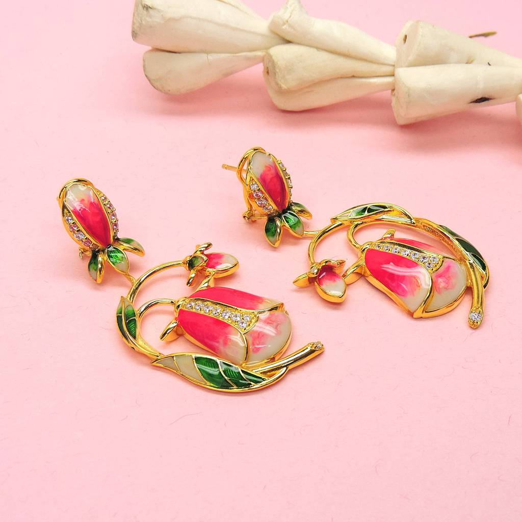 Drop Dead Pink Tulip Earring : 2290ER