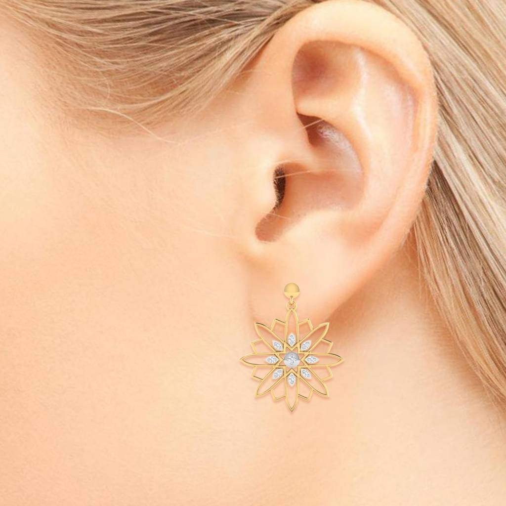 Iski Uski 925 Sterling Silver Majestic Sun Drop Earrings