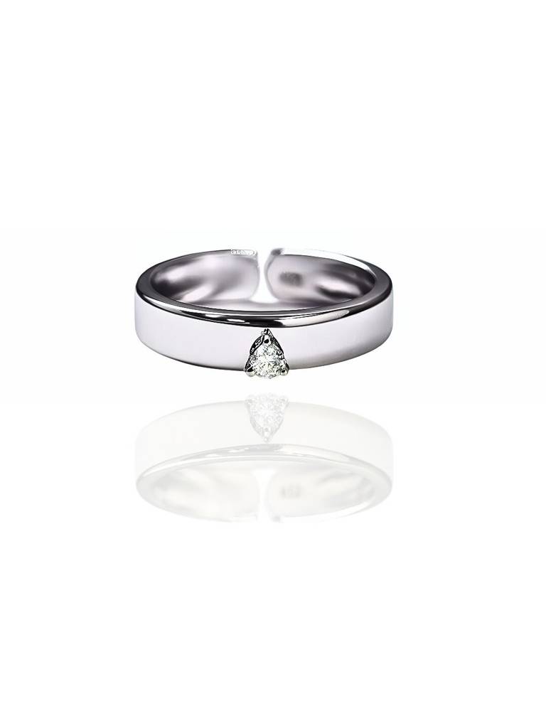 Men’S 925 Silver Adjustable Ring With Geometric Pattern : 1420