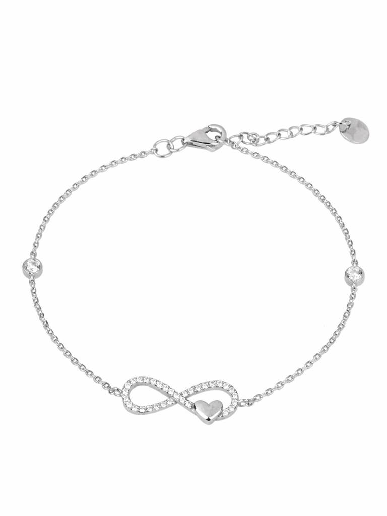 Forever Love Infinity Heart 925 Silver Bracelet : 1434