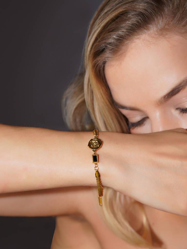 Half-Link Adjustable Gold Bracelet : 0060-DB