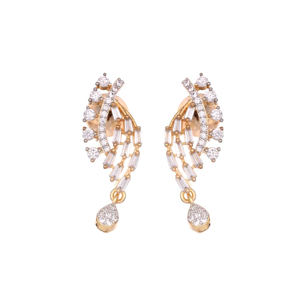 Dual Gold Toned Ad Studded Modern Look Mangalsutra With Earrings : SJMS1444