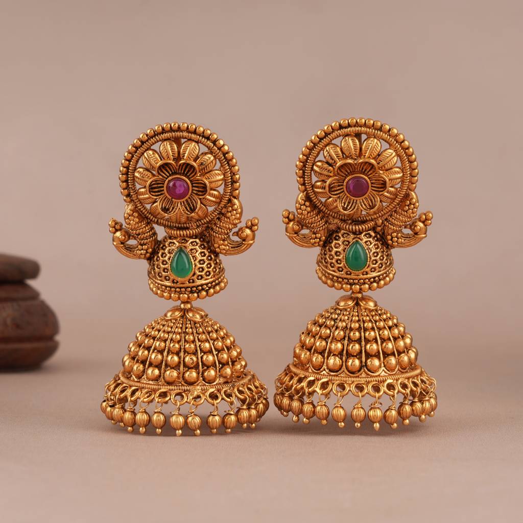 Stunning Antique Gold Jhumka Earring For Women : SJ113