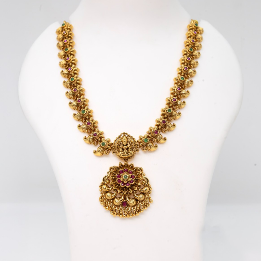 Tulja Combo Necklace Set  – 1 Gram Gold Plated Temple Necklace : T-43
